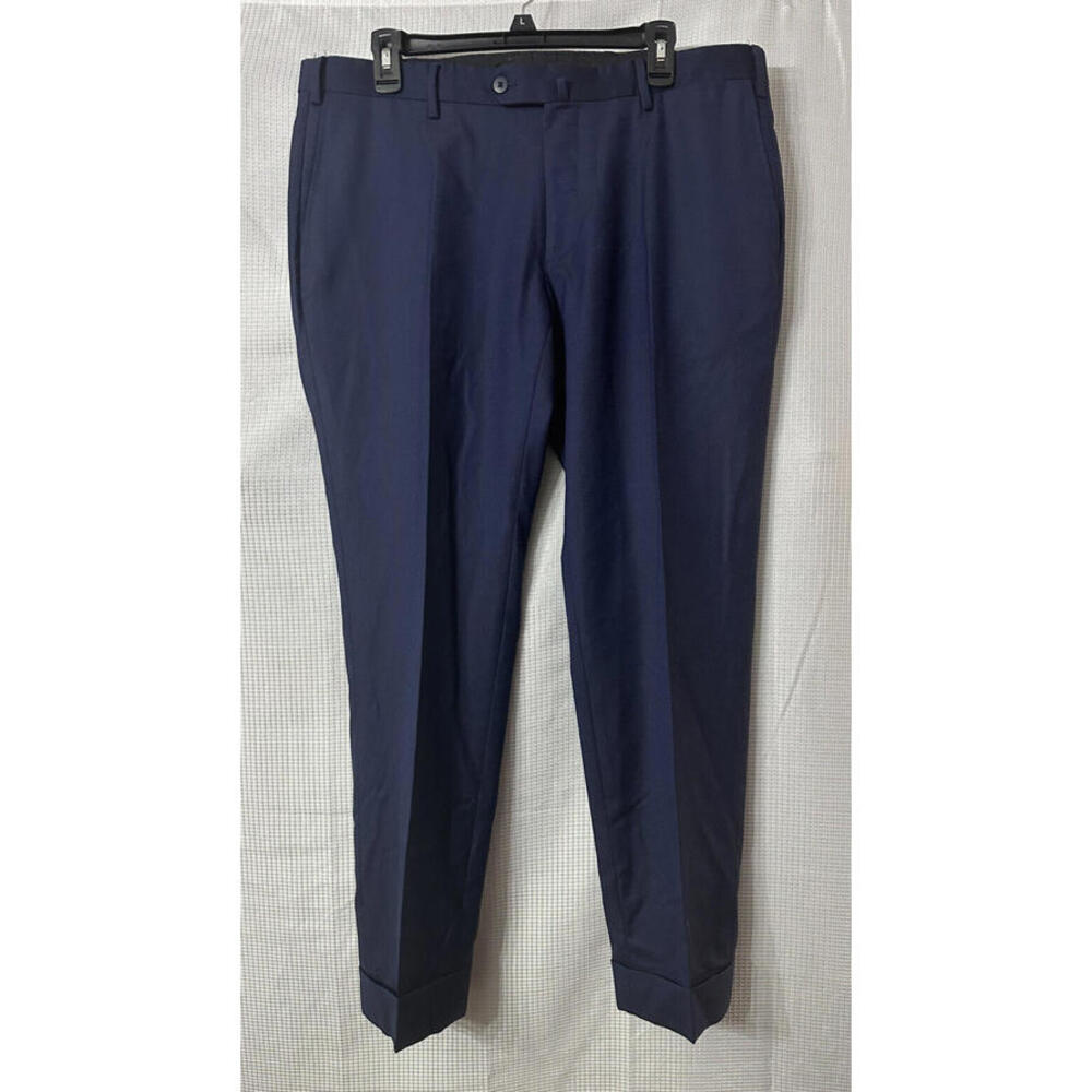 Hackett Mayfair Mens Wool Cuffed Leg Blue Dress Pants Slacks Italy Size‎ 50